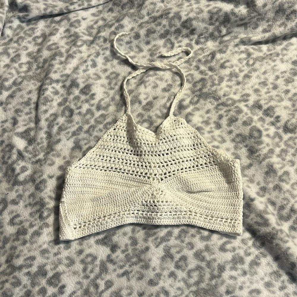 Blue Blush white tie top